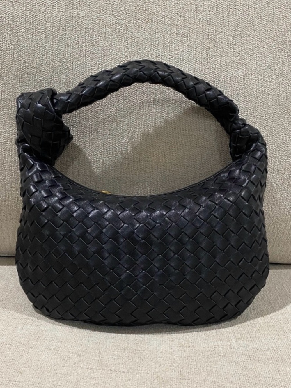 Woven Hobo Shoulder Bag - Black - Picture 2 of 9